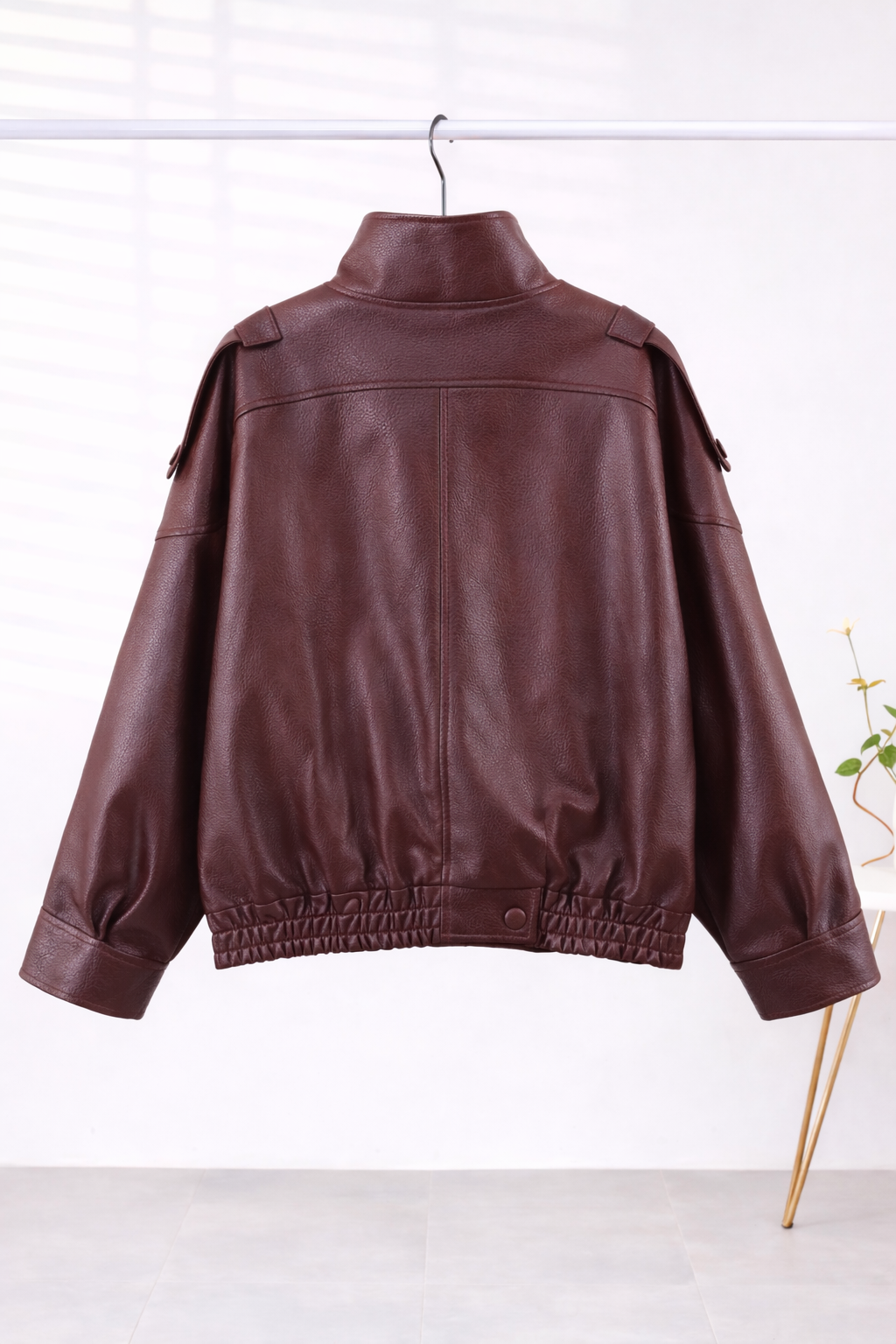 Asymmetric Vegan Leather Moto Jacket