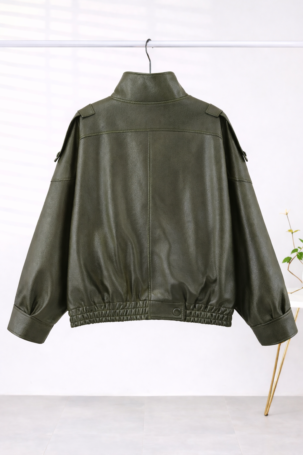 Asymmetric Vegan Leather Moto Jacket