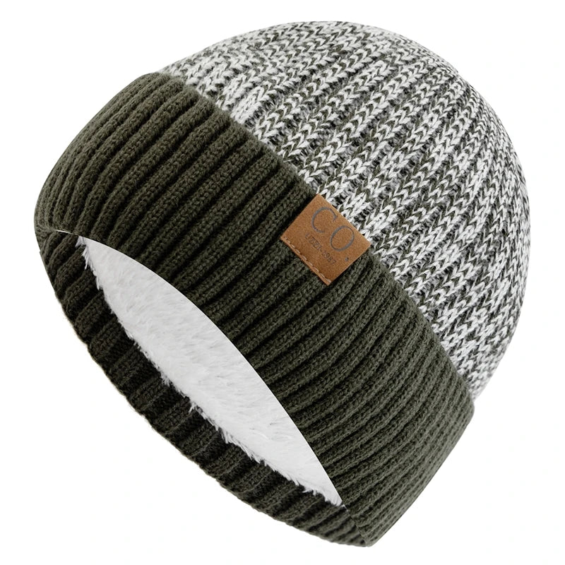 Thermal Knit Beanie with Fleece Lining