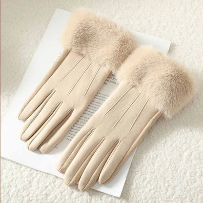 Faux Fur Cuff Winter Gloves