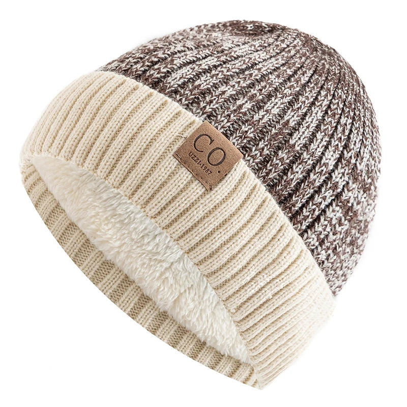 Thermal Knit Beanie with Fleece Lining