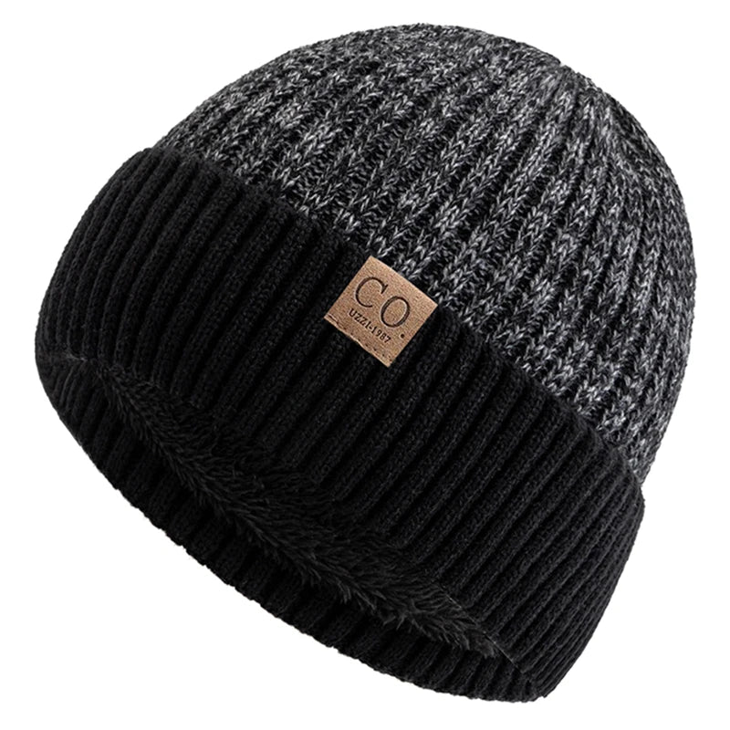 Thermal Knit Beanie with Fleece Lining