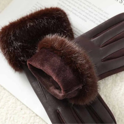 Faux Fur Cuff Winter Gloves