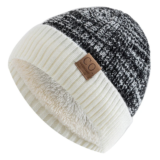 Thermal Knit Beanie with Fleece Lining
