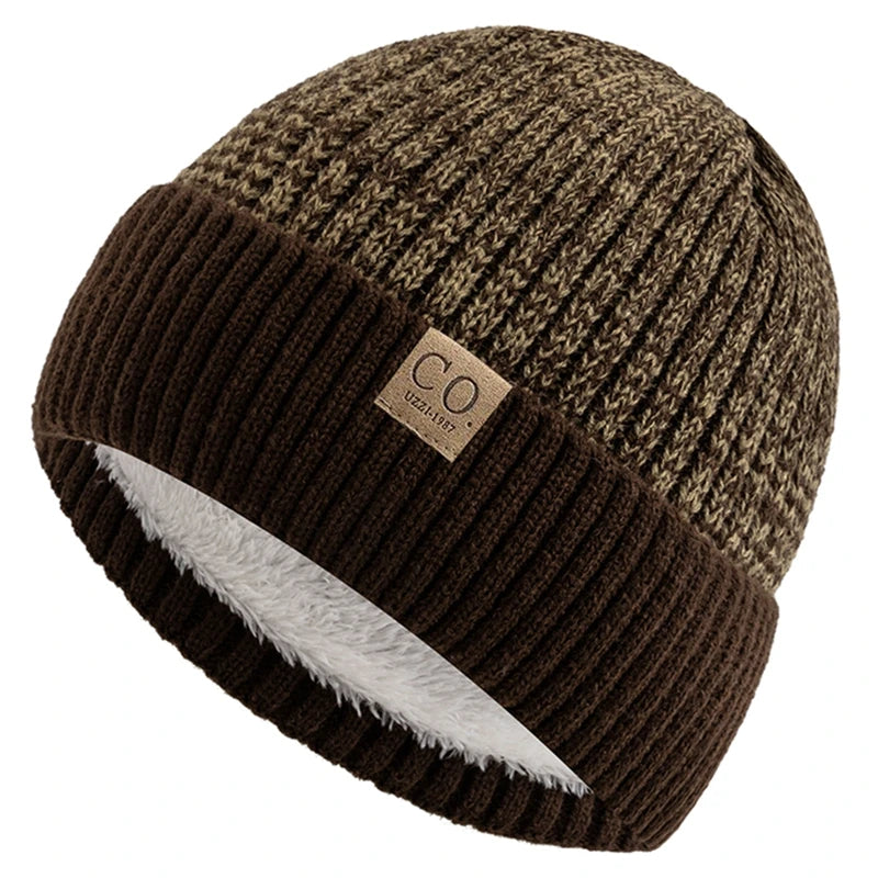 Thermal Knit Beanie with Fleece Lining