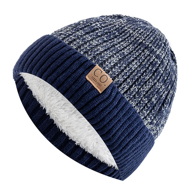 Thermal Knit Beanie with Fleece Lining