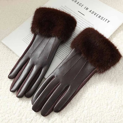 Faux Fur Cuff Winter Gloves