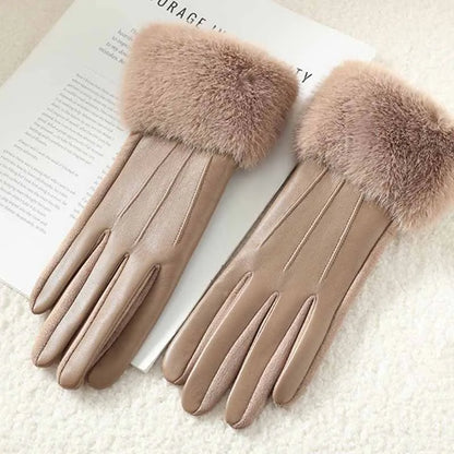 Faux Fur Cuff Winter Gloves