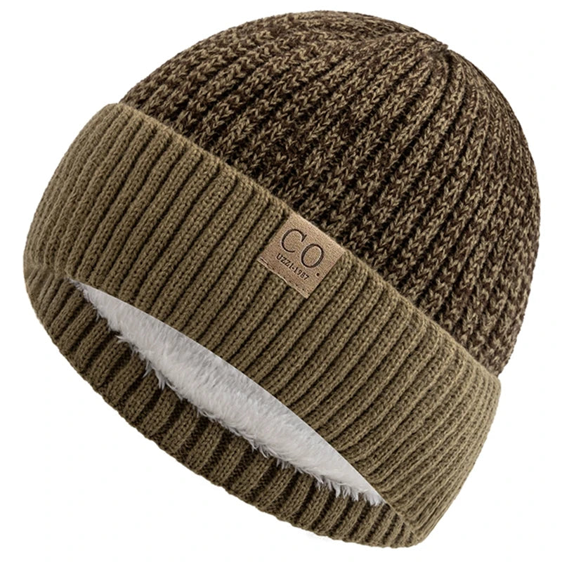 Thermal Knit Beanie with Fleece Lining