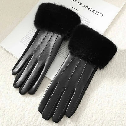 Faux Fur Cuff Winter Gloves