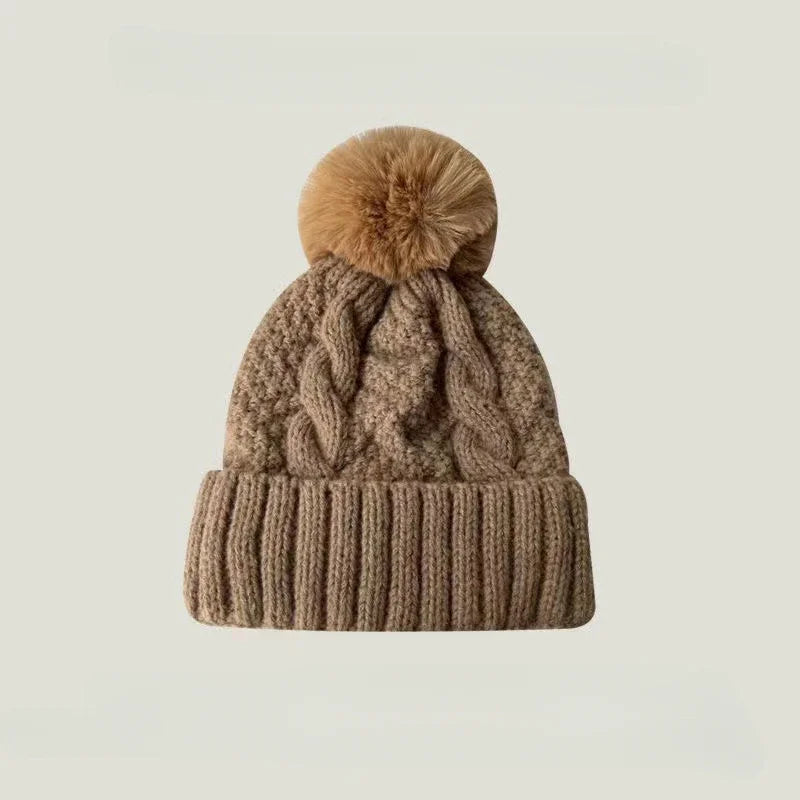 Cable Knit Pom-Pom Beanie